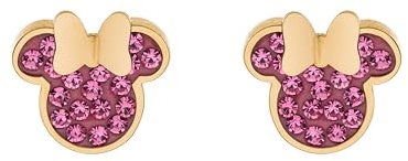 Disney Minnie Mädchen Ohrstecker, Edelstahl Zirkonia, Disney Schmuck