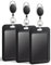 Uniclife Lot de 3 Porte Badge Coulissant Porte-Badge Vertical en Plastique Noir avec Enrouleur de Badge Rétractable Porte Carte Navigo pour Bureau École d'Étudiant Carte d'Identité de Crédit