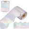 OLYCRAFT 40m Bordures pour tableaux d'affichage Bordure ondulée irisée Ruban adhésif holographique imperméable à l'eau pour Décorations d'Anniversaire et de Mariage Iridescentes