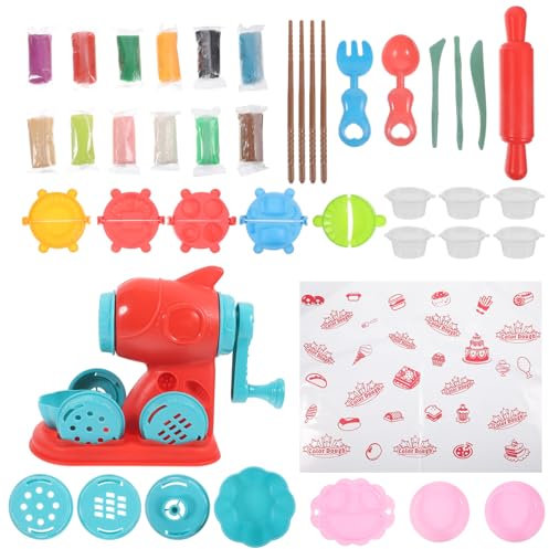 NUOBESTY Set Di Strumenti Per Plastilina 38 Pezzi Set Di Argilla Polimerica Pasta Playset Con Noodle Maker Fai Da Te Macchina Per Spaghetti Giocattolo Forno Cuocere Modello In Argilla