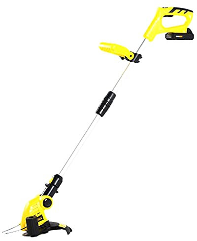 Suuim Tondeuses à Gazon Tondeuse à Gazon à Batterie Désherbeur Multifonction pour Les ménages agricoles Petite Tondeuse à Gazon de Jardin en métal Jaune Portable (Jaune 20 V)