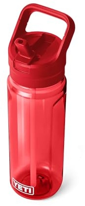 YETI Yonder 750 ml/25 oz Water Bottle with Yonder Straw Cap, Rescue Red