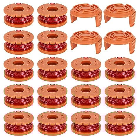 shirylzee 16 Pcs Replacement Strimmer Line,Strimmer Spool Lawn Mower Strimmer Spool Grass Trimmer Spool Compatible with Worx Weed Eater Trimmer Line Refills