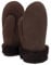 Rohn Moden Lammfell Handschuhe Nepal braun echtes Lammfell für Damen und Herren, Fäustlinge, Fausthandschuhe in Premiumqualität aus mongolischem Lammfell
