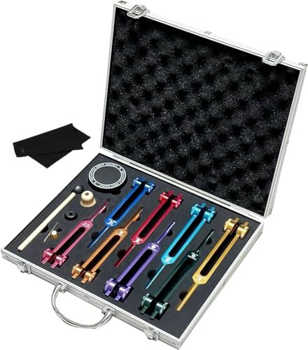 Calvert win Chakra-Stimmgabel-Set, gewichtete Stimmgabeln in 8 Farben, 7 Chakra- und 1 Seelenzweck-Stimmgabel für DNA-Heilung, Klangtherapie, Yoga, Meditation