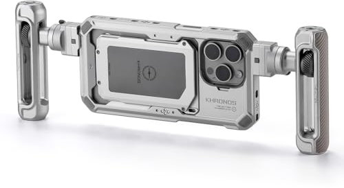 Tilta Khronos Lightweight Kit Kompatibel mit iPhone 15 Pro Max - Titanium White | Inklusive Handyhülle und verstellbaren Griffen