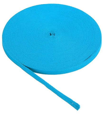 PATIKIL Baumwollband Baumwolle Gurtband 10mm x 45m, Schrägband Baumwoll Nahtband Köperband Saumband Einfassband Stoffband Webband zum Nähen für DIY Basteln Stricken, Tiefes Seeblau
