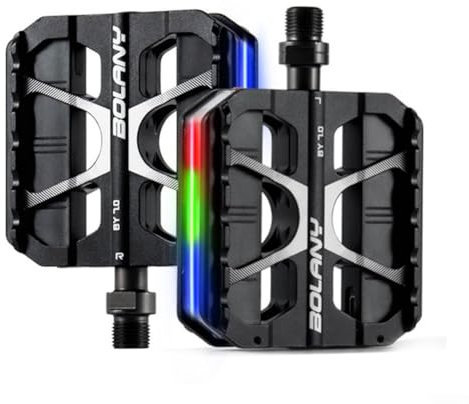 LED-Lagerpedal, Fahrradpedale Pedale mit blinkendem LED-Licht, Hell und Auffällig, Universelles TypeC-Lagerpedale für Nachtradfahren für BMX,MTB,Rennräder