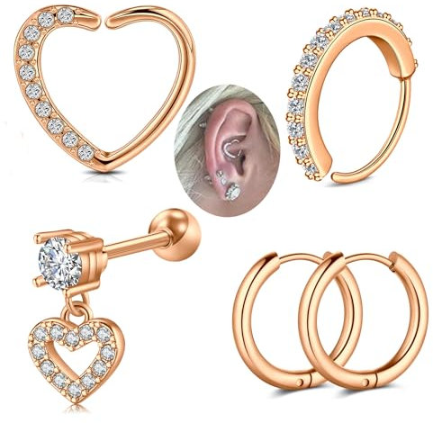 VFUN Knorpel Helix Daith Piercing 16G Baumeln Tragus Piercings Cz Helix 20g Nasenring Ohr Liebe Herz Körperschmuck Für Frauen Geschenke