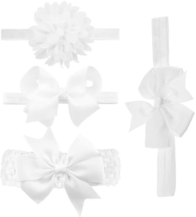 4 pezzi di fasce per bambini, fasce per capelli con fiocco a coda di rondine, fasce elastiche per capelli, fasce e fasce per capelli per bambini, fasce per capelli per battesimo