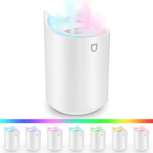 LYtech 3L Luftbefeuchter, Ultraschall Luftbefeuchter bis 20H Pflanzen Luft Diffuser USB Humidifier mit Doppeldüsen Bunter Lampe Kühler Nebel Air Humidifier Auto Abschaltung für Auto,Schlafzimmer,Büro