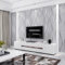 Warmiehomy Non-Woven Wallpaper Textured 3D Flocking Embossed Wallpapers 53cm x 9.5m Minimalism Curved Wave Stripes Wall Paper Roll for Living Room Bedroom