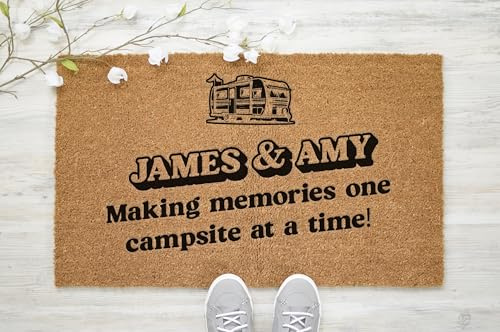 Active Window Films Personalised Caravan Doormat – Custom Caravan Welcome Mat – Funny Camping Rug – Unique Caravan Gift – Customised Coir Door Mat – Motorhome Accessories (Style 1)