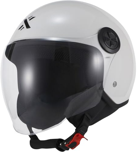 Shox Interceptor Open Face Motorcycle Helmet XL Gloss White
