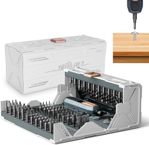 Elektrisches Schraubendreher Set, 180-teilig, Magnetischer Schraubenzieher mit Abnehmbarer Verlängerungsstange für Uhren, Brille, Phone, Laptop