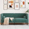 Willood Chesterfield-Sofa mit Nackenrollen 2-Sitzer Couch mit Armlehnen Rückenlehne Stützbeine, Polstersofa für Wohnzimmer, Couchgarnitur Dunkelgrün Samt
