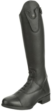SUEDWIND FOOTWEAR Winter Reitstiefel Nova Fun Convertible Schwarz – 29-40 | Kinder Leder-Stiefel mit Teddyfell, Oxford-Schnürung, Reißverschluss, Nova-Gummisohle – Glitzer austauschbar