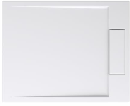 doporro Piatto Doccia Rettangolare 75x100x4 cm con Scarico Incluso e Bordo | Colore Bianco Opaco, Superficie Antiscivolo, Installazione a Filo Pavimento o in Appoggio, Installazione in Appoggio o a Filo