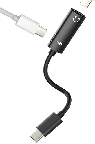 Adaptador USB C para Apple(2 en 1)Doble Tipo C Jack Cargador DAC Audio Auriculares para iPhone 16 15 Pro Carga Rápida para iPad Compatible Con Samsung S24 S23 Adapter Headphone Coche Auxiliar Conector