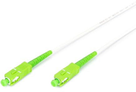 DIGITUS Câble à fibre optique OS2 – 5 m – SC(APC) vers SC(APC) – Blindé – FO simplex – Câble LAN FO monomode SM – Type de fibre : 9/125 µ – Blanc