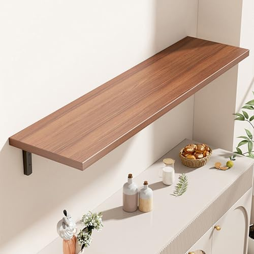 AYCDL Lot De 3 Étagères Murales Flottantes, Largeur 20 Cm, Étagères Décoratives Murales pour Chambre, Salon, Salle De Bain Et Cuisine,Brown-120x20cm