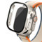 OBAEHH Boîtier en verre pour Apple Watch Ultra 2, 49mm, smar twatch PC, protecteur d'écran pare-chocs, couverture trempée, accessoires de bande série iwatch(Starlight 28,Ultra 49mm)