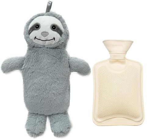 Siyecioa Wärmflasche mit Bezug Flauschig, Wärmeflasche Tier Süß Gummi, Handwärmer mit Kuschelweichem Bezug für Kinder und Frauen, zur Schmerzlinderung, Geschenke, Frei Von Schadstoffen (500ml）