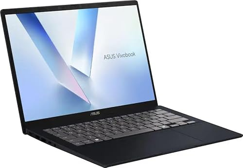 ASUS Vivobook 14 FHD+ Laptop Copilot+ PC |Snapdragon X X1-26-100 |Qualcomm Adreno Graphics|Camera|Blue| 16GB RAM DDR5 | 512GB SSD | Windows 11 Pro | Bundle with Office 2021