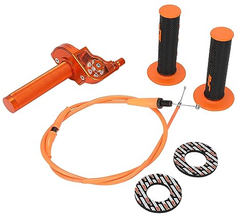 Motorcycle Throttle Assembly 7/8 for KTM EXC 50-250cc Dirt Bike Orange | Fit for KTM EXC SX XC and EXC-F 50-250cc models, 7/8 grip fit, accelerator cable, quick draw throttle control
