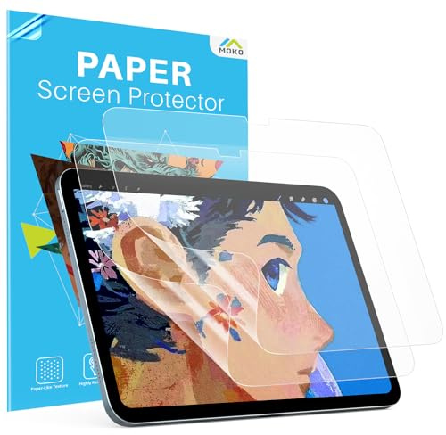 MoKo 2-Pack Paperfeel Screen Protector for iPad A16 11th / 10th Generation | Matte Anti-Glare PET Film, Paper-Like Writing Experience, Case Friendly, Fits iPad 11 Inch 2025/10.9 Inch 2022