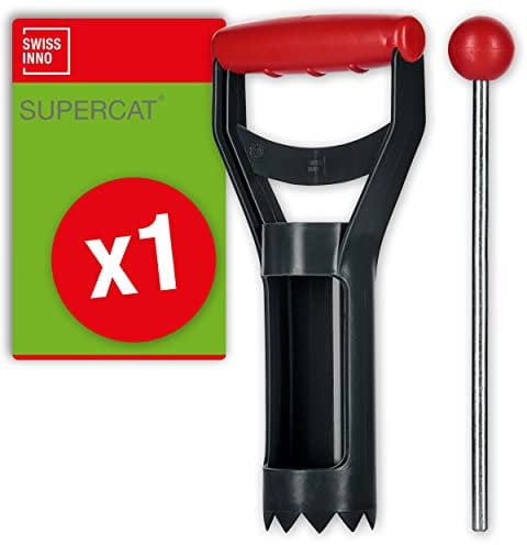 SWISSINNO Set d'accessoires pour piège à campagnols : Tige INOX 25 cm, Perce-Trou 6 cm Avec boîtier Plastique, Design européen, Facile à utiliser - 1X Set d'accessoires