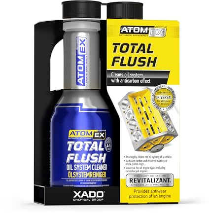 XADO Engine Oil System Cleaner with Anti-Carbon Effect - Removes Contamination & Engine Sludge - ATOMEX Total Flush Revitalizant (Bottle, 250ml)