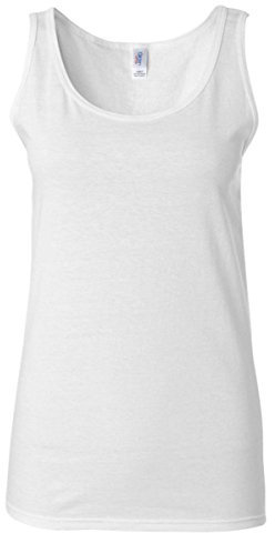Gildan Ladies Soft Style Tank Top Vest (L) (White)