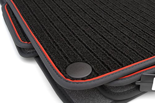kh Teile Fußmatten W203 S203 Rips Automatten Original Qualität Ripsmatten 4-teilig Schwarz Rot
