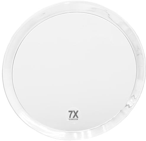 Fantasia Beauty® Kosmetikspiegel mit 7-facher Vergrößerung – Sicherer Halt durch 3 Saugnäpfe – Perfekt zum Schminken & Rasieren – Ø 23 cm – Vergrößerungsspiegel ohne Bohren für Bad, Dusche & Reisen