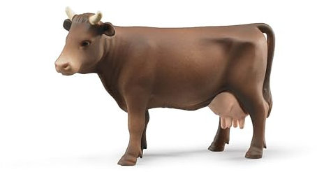 bruder 02308 - Kuh in der Farbe Braun, in 3 Verschiedene Designs Sortiert - 1:16 Stier Kalb Rind Tier Bauernhof Landwirtschaft