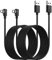 SUNGUY Lot de 2 câbles micro USB à angle droit de 3 m, 18 W à 90 degrés, charge rapide, synchronisation de données, compatible avec Samsung Galaxy S7 Edge S6 S5, Moto E6 5 4, LG - Noir