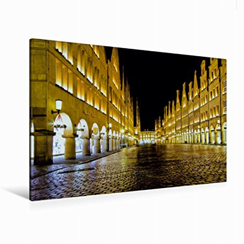 Premium Textil-Leinwand 120 x 80 cm Quer-Format Münster in Westfalen - Der Prinzipalmarkt | Wandbild, HD-Bild auf Keilrahmen, Fertigbild auf hochwertigem Vlies, Leinwanddruck von Paul Michalzik