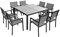 Salon de Jardin Cagliari en textilène Gris 8 Places - Aluminium Anthracite