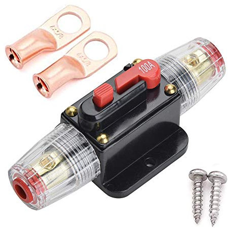 Qiorange 100A Automatiksicherungshalter Sicherungshalter Halterung Automat 100AMP DC 12-24V (Fuse Holder Type A)