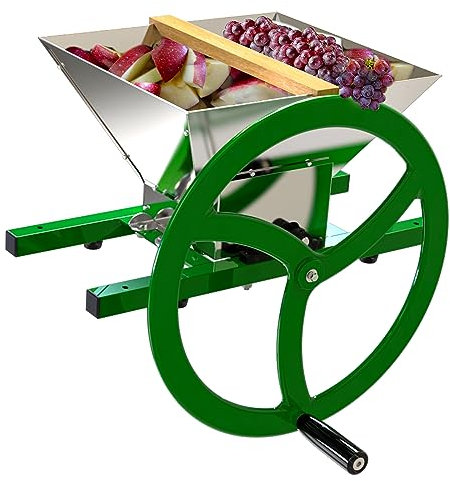 Fruit and Apple Crusher - 7L Stainless Steel Manual Juicer Grinder, Fruit Scratter Pulper for Wine and Cider Pressing