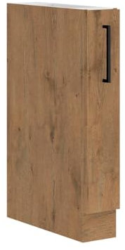 Mirjan24 Küchenschränke Woodline Unterschrank Hängeschrank Spülenunterschrank Herdumbauschrank Eckunterschrank Geschirrspülerblende Küchenzeile (Eiche Lancelot, Unterschrank 15 D Cargo BB)