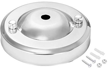 sourcing map Lampe Metall Deckenbaldachin, Retro Licht Baldachin Satz, für Lampen Zubehör DIY, Küche, 104mm 4,1 Zoll Chrom