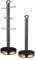Tower T826092BLK Empire Mug Tree and Towel Pole Set, Stainless Steel, Anti-Slip, Black and Brass