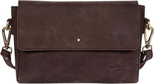 HOLZRICHTER Berlin Umhängetasche (M) - Hochwertige Handtasche & Schultertasche Für Damen Aus Echtem Leder - Schokoladenbraun