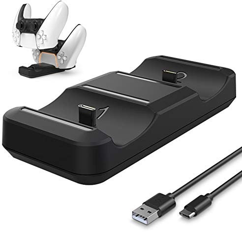 PS5-Controller-Lader mit USB-Dual-Tankstellenzubehör PS5-Joystick-Loader/Schnellfüller für PS5-Joystick Wireless-Füllbasis mit Dual-Joysticks für PS5-Controller