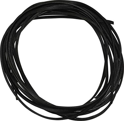 fashionchimp Rechteck-Lederband (2,5mm x 2m) im 3er-Set, 100% Rinderleder, Lederschnur, Lederriemen - Made in Germany (Schwarz)