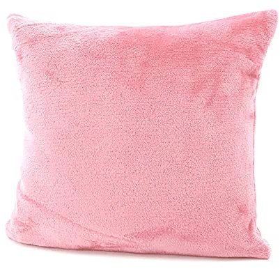 heimtexland ® Flanell Kuschel Kissen Super Soft Dekokissen Plüsch Typ380 Kissenhülle Rosa 40x40 cm