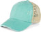 styleBREAKER Damen Baseball Cap im Washed Used Look mit Mesh Einsatz | Ponytail Cap für hohen Zopf | Verstellbare 6-Panel Schildkappe für Sommer und Freizeit, Farbe:Türkis