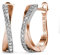 YOURDORA Petites Boucles D'oreilles Creoles Femme en Argent 925 avec Zircon cubique (Couleur Mixte - Or Rose)
